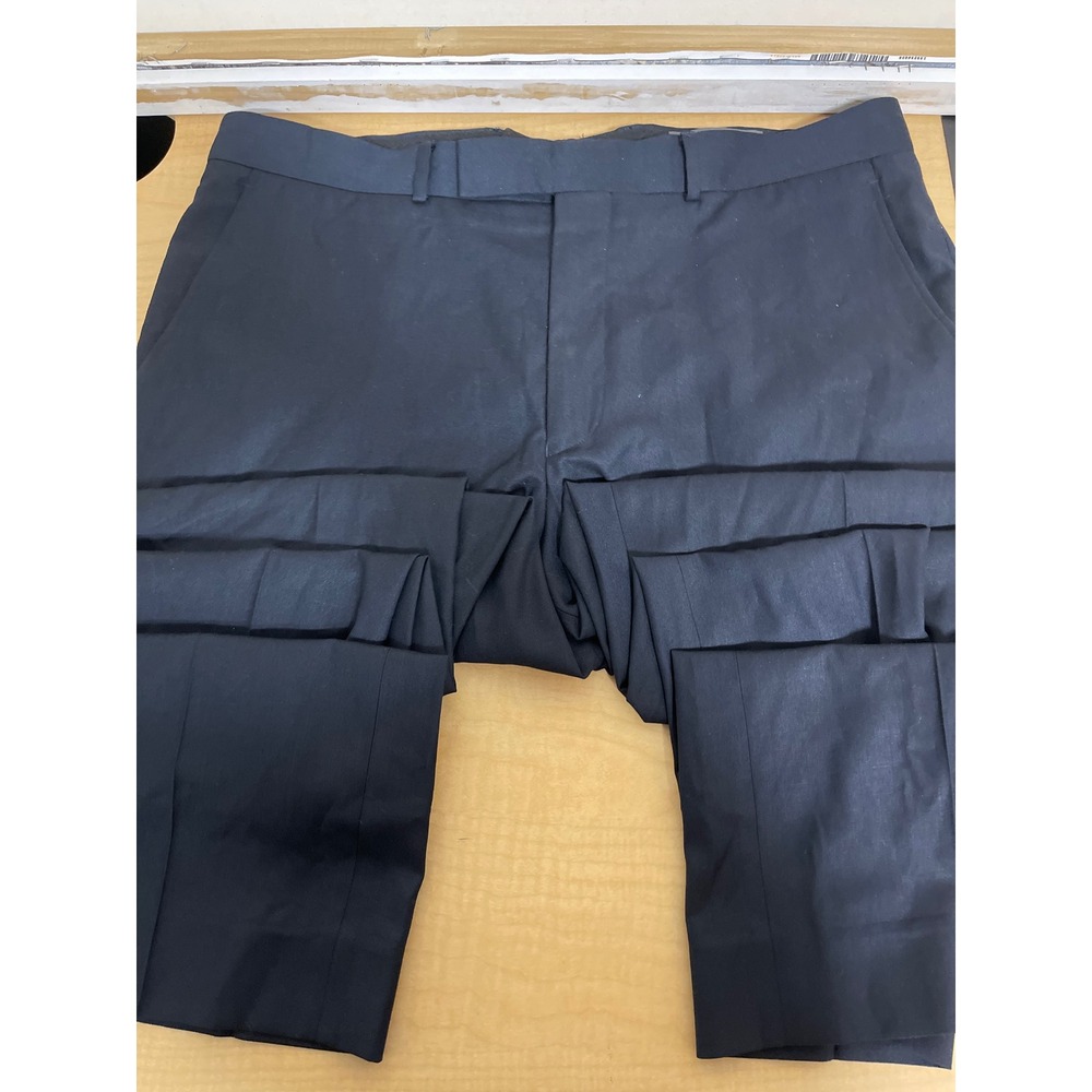 Kenneth Cole Reaction Mens Navy Blue Dress Pants 37W Flat Front Trousers L972